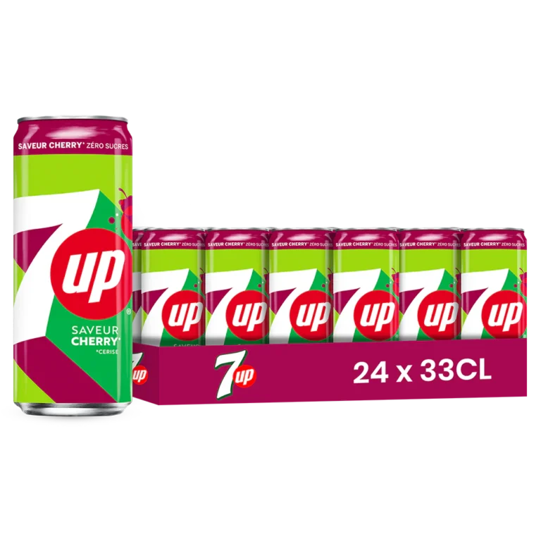 7up cerise – Pack de 24 Canettes 33 cl | Grossiste Boissons et épiceries France | DESTOCK BREIZH DISTRIBUTION