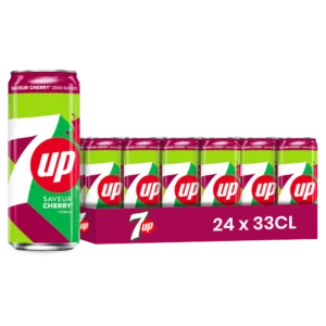 7up cerise – Pack de 24 Canettes 33 cl | Grossiste Boissons et épiceries France | DESTOCK BREIZH DISTRIBUTION