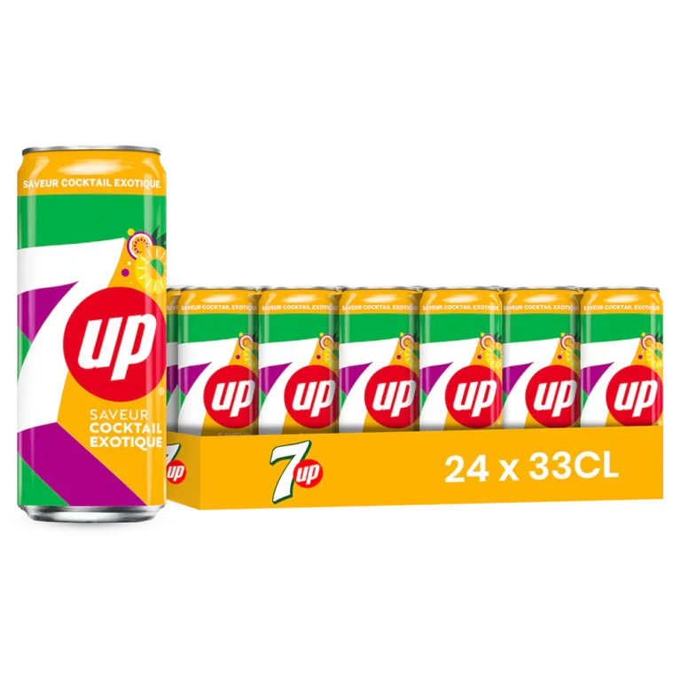 7up tropical – Pack de 24 Canettes 33 cl | Grossiste Boissons et épiceries France | DESTOCK BREIZH DISTRIBUTION