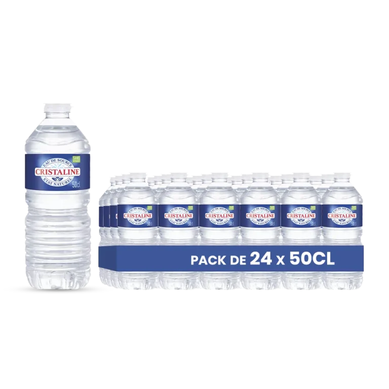 Cristaline – Pack de 24 Bouteille plastique 50 cl Grossiste Boissons et épiceries France DESTOCK BREIZH DISTRIBUTION