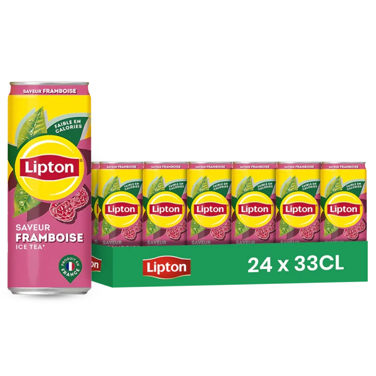 Lipton framboise – Pack de 24 Canettes 33 cl | Grossiste Boissons et épiceries France | DESTOCK BREIZH DISTRIBUTION