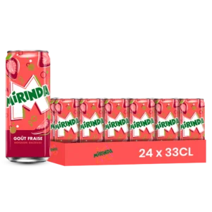 Mirinda fraise – Pack de 24 Canettes 33 cl | Grossiste Boissons et épiceries France | DESTOCK BREIZH DISTRIBUTION