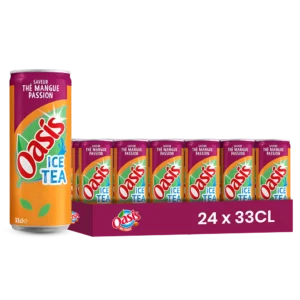 Oasis thé mangue passion – Pack de 24 Canettes 33 cl | Grossiste Boissons et épiceries France | DESTOCK BREIZH DISTRIBUTION