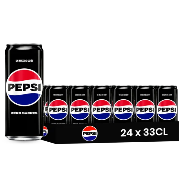 Pepsi Zero – Pack de 24 Canettes 33 cl Grossiste Boissons et épiceries France DESTOCK BREIZH DISTRIBUTION
