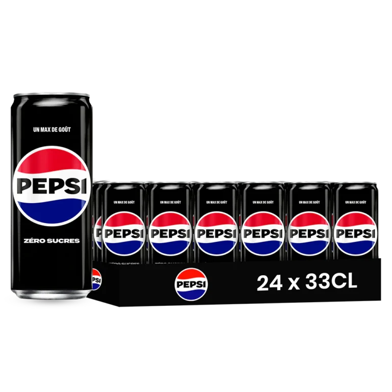 Pepsi Zero – Pack de 24 Canettes 33 cl Grossiste Boissons et épiceries France DESTOCK BREIZH DISTRIBUTION