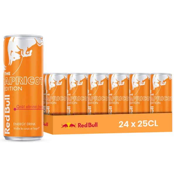 Red Bull The Apricot Edition – Pack de 24 Canettes 25 cl | Grossiste Boissons et épiceries France | DESTOCK BREIZH DISTRIBUTION