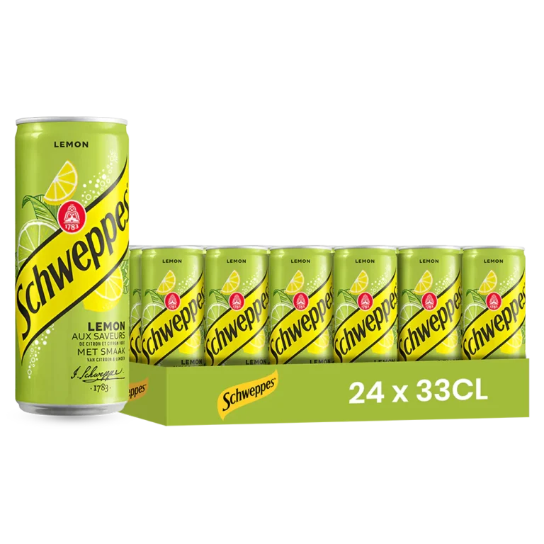 Schweppes Lemon – Pack de 24 Canettes 33 cl | Grossiste Boissons et épiceries France | DESTOCK BREIZH DISTRIBUTION