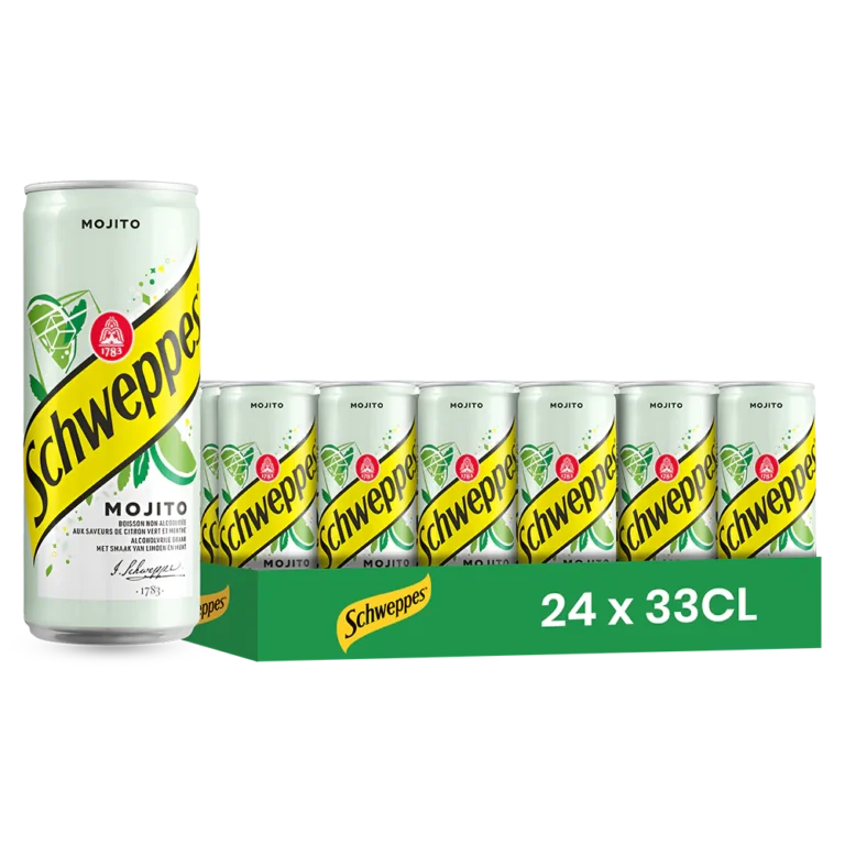 Schweppes mojito – Pack de 24 Canettes 33 cl | Grossiste Boissons et épiceries France | DESTOCK BREIZH DISTRIBUTION