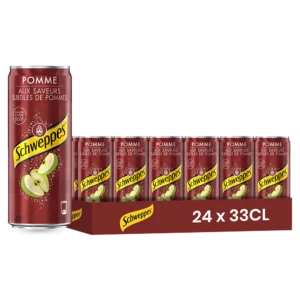 Schweppes pomme – Pack de 24 Canettes 33 cl | Grossiste Boissons et épiceries France | DESTOCK BREIZH DISTRIBUTION