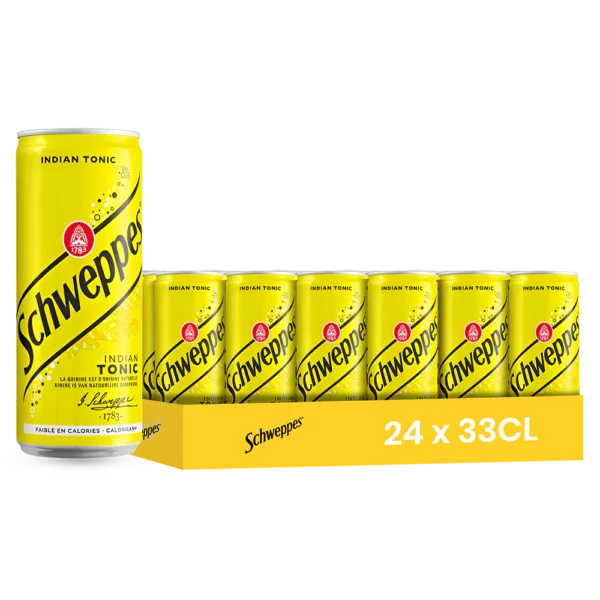 Schweppes tonic – Pack de 24 Canettes 33 cl | Grossiste Boissons et épiceries France | DESTOCK BREIZH DISTRIBUTION