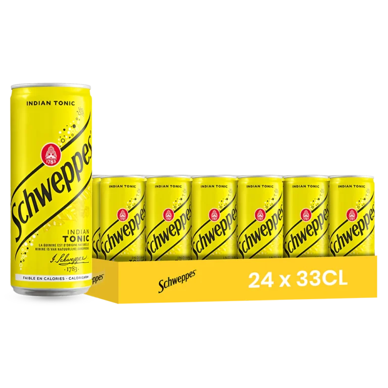 Schweppes tonic – Pack de 24 Canettes 33 cl | Grossiste Boissons et épiceries France | DESTOCK BREIZH DISTRIBUTION